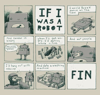 Phobia spænding forhøjet komakino fanzine - If i was a Robot - by Alex Noriega